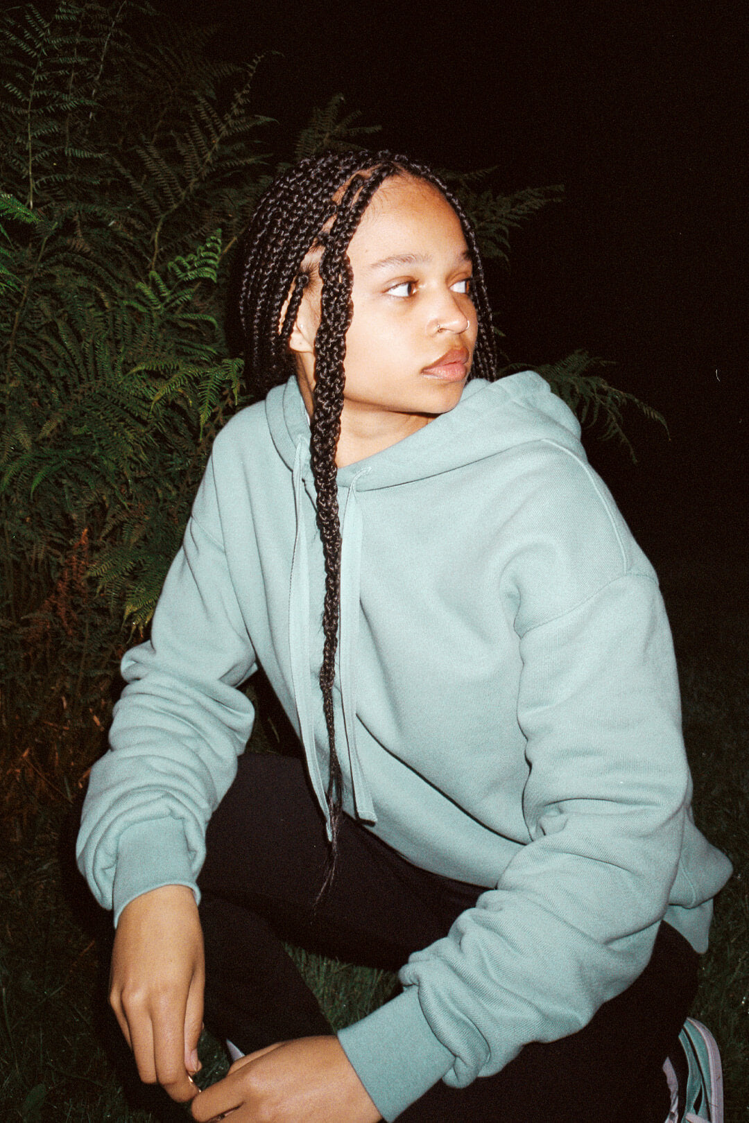 Hooded Sweater - Jade Green